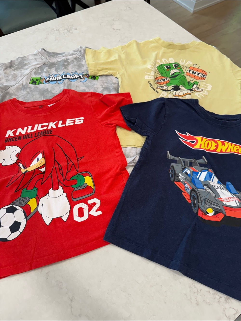 Kids Graphic Tee Bundle - Sonic, Hot Wheels and Minecraft 5T